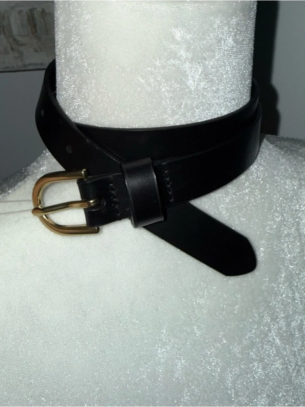 NWT Crewcuts (J.Crew) Black Leather Belt, Brass Buckle, Youth Medium, Kids
